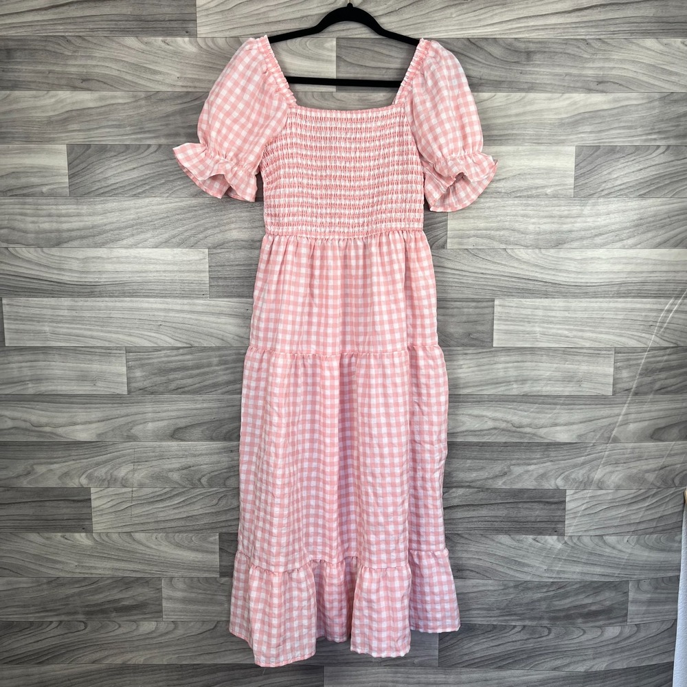 Pink Gingham Midi Dress - Picture 6 of 12